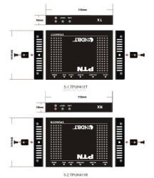 Digichain Electronics TPUH412 HDBaseT 4K receiver set HDCP 1.4 HDCP2.2 tot 70 meter