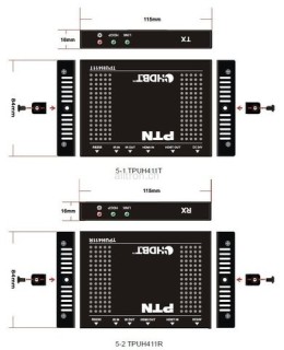 Digichain Electronics TPUH412 HDBaseT 4K receiver set HDCP 1.4 HDCP2.2 tot 70 meter