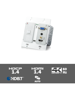 TPUH406TV 4K HDMI and VGA Wall plate extender