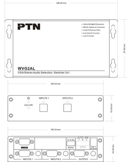 PTN - WVG2AL - 2 voudige VGA + audio switcher