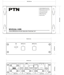 PTN - WVG2AL USB - 2 voudige VGA/audio + USB switcher