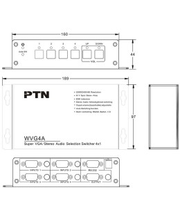 PTN - WVG4A - 4 voudige VGA + audio switcher