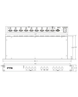 PTN - WVG8A - 8 voudige VGA + audio switcher