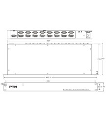 PTN - SVG16 - 16 voudige VGA splitter 19"