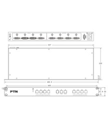 PTN - MDV44A - 4x4 DVI Matrix met audio