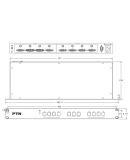 PTN - MDV44A - 4x4 DVI Matrix met audio