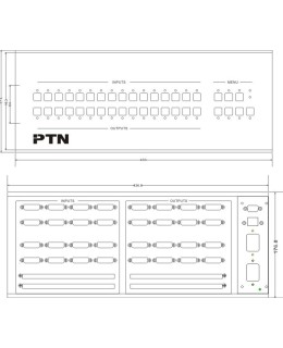 PTN - MDV1616A - 16x16 DVI Matrix met audio