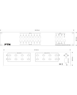 PTN - MHD88 - 8x8 HDMI 1.4a Matrix Switcher