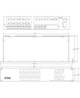 PTN - MVG84A - 8x4 VGA Matrix switcher met audio